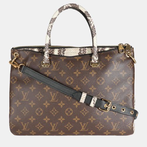 Monogram Canvas and Python Leather Pallas Tote Bag - Louis Vuitton - Modalova