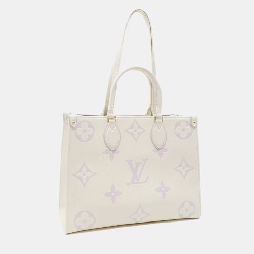 Louis Vuitton White Bicolor Monogram Empreinte Leather Onthego MM Tote Bag - Louis Vuitton - Modalova