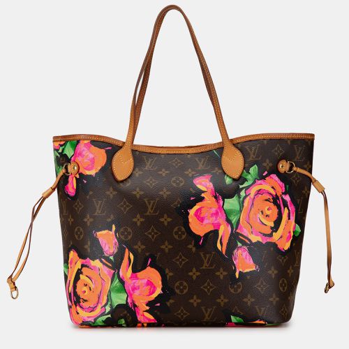 Louis Vuitton Brown Canvas Monogram Roses Neverfull MM Tote Bag - Louis Vuitton - Modalova