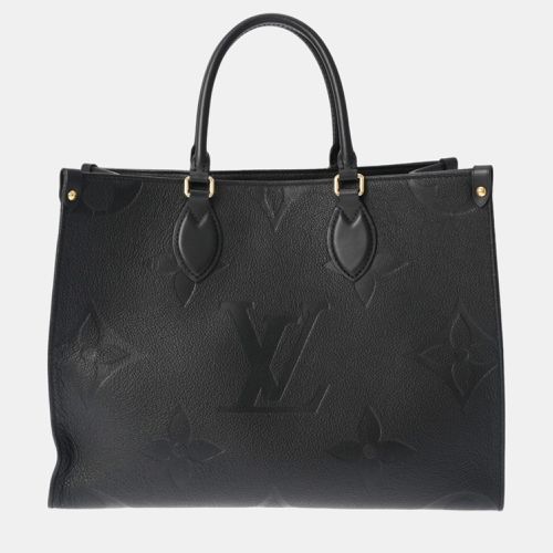 Noir Giant Monogram Empreinte Leather Onthego MM Tote Bag - Louis Vuitton - Modalova