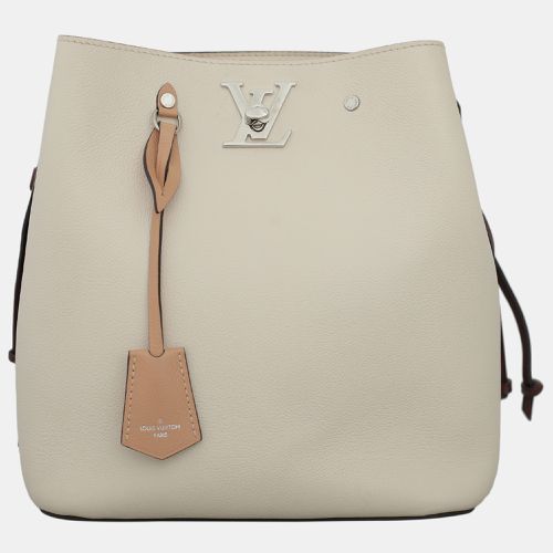 Louis Vuitton Cream, Maroon, Soft Pink Logo Lockme Bucket Bag - Louis Vuitton - Modalova