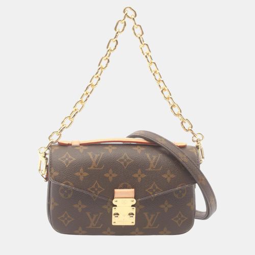 Louis Vuitton Monogram Brown Coated Canvas Leather Pochette Metis EW Handbag - Louis Vuitton - Modalova