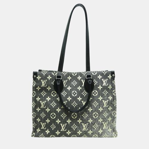 Monogram Jacquard Denim On the Go MM Tote Bag - Louis Vuitton - Modalova