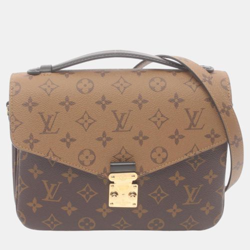 Louis Vuitton Metis Mm Pochette Coated Canvas Leather Monogram Reverse Brown Black Handbag - Louis Vuitton - Modalova