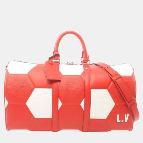 Keepall Bandouliere 50 Epi Boston Leather White Bag - Louis Vuitton - Modalova