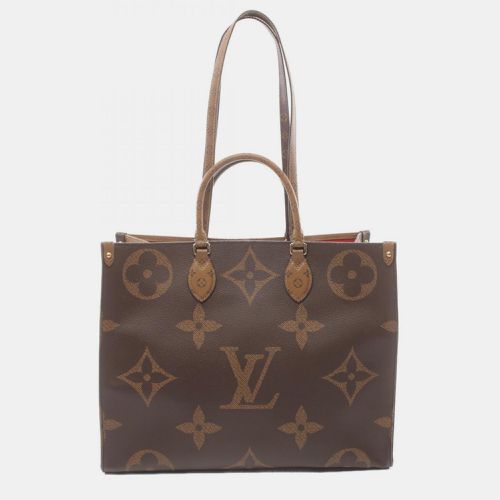 Louis Vuitton On The Go Gm Monogram Giant Reverse Coated Canvas Reverse Brown Beige Tote Bag - Louis Vuitton - Modalova