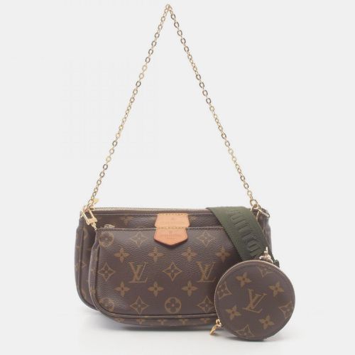 Louis Vuitton Coated Canvas Monogram Brown Khaki Pochette Shoulder Bag - Louis Vuitton - Modalova