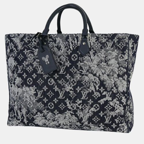 Denim and Leather Monogram Tapestry Grand Sac Bag - Louis Vuitton - Modalova