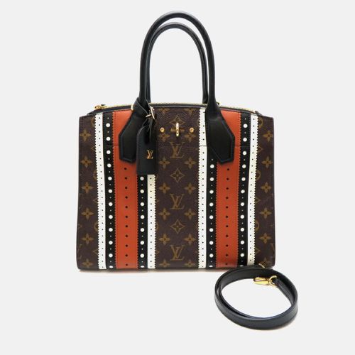 Louis Vuitton Brown Limited Edition Brogue Monogram Canvas and Leather MM City Steamer Satchel Bag - Louis Vuitton - Modalova