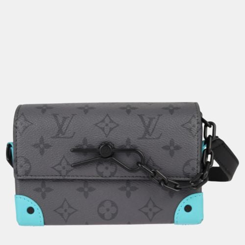 Louis Vuitton Gray Black Blue Leather Monogram Eclipse Reverse Steamer Wearable Wallet - Louis Vuitton - Modalova