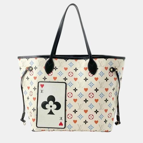 Louis Vuitton White Monogram Game On Neverfull MM Tote Bag - Louis Vuitton - Modalova