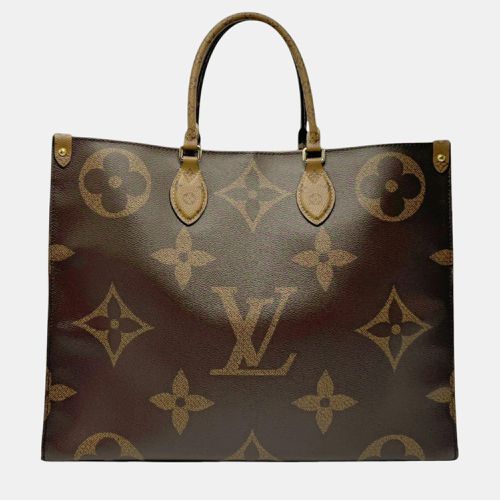 Gold Coated Canvas Monogram Giant Reverse On The Go Gm Handbag - Louis Vuitton - Modalova