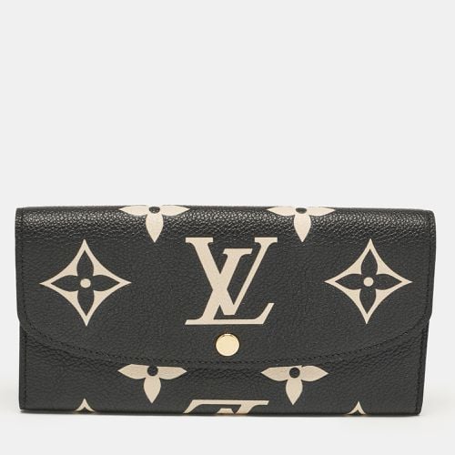 Louis Vuitton Black/Beige Giant Monogram Empreinte Leather Emilie Wallet - Louis Vuitton - Modalova