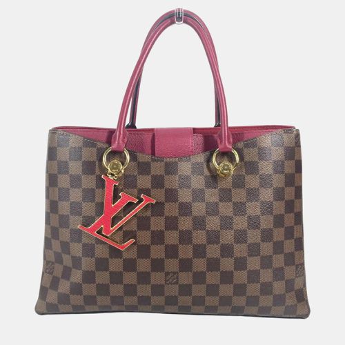 Louis Vuitton Red based Brown Riverside Damier Lv Charm Tote Bag - Louis Vuitton - Modalova