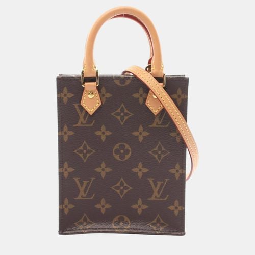 Louis Vuitton Coated Canvas Leather Brown Petite Sac Plat Monogram Handbag - Louis Vuitton - Modalova