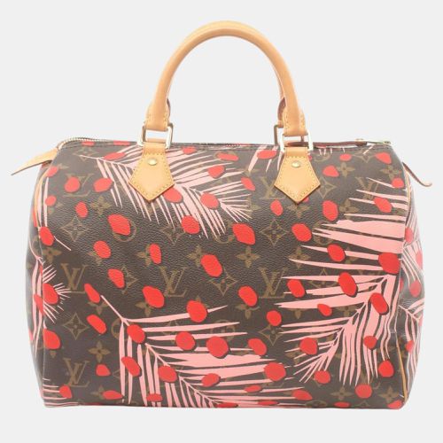 Coated Canvas Leather Pink Red Speedy 30 Monogram Jungle Dot Handbag - Louis Vuitton - Modalova