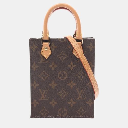 Coated Canvas Leather Monogram Petite Sac Plat Handbag - Louis Vuitton - Modalova