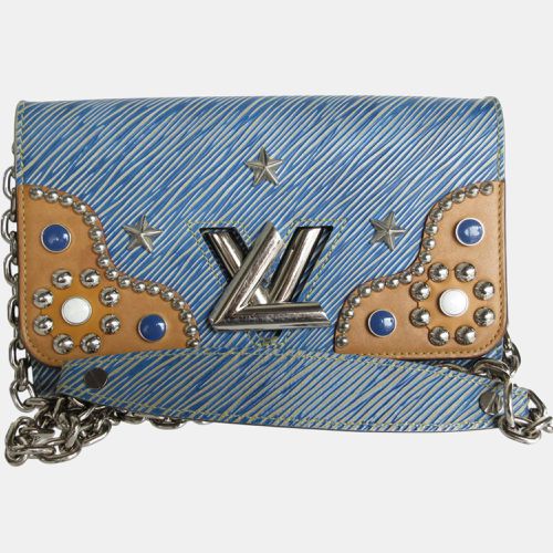 Epi Portefeuille Twist Leather Brown Silver Wallet Chain Shoulder Bag - Louis Vuitton - Modalova