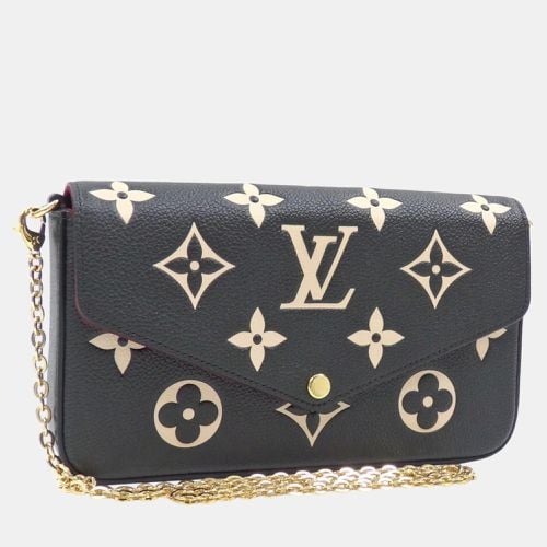 Louis Vuitton Black Beige Bicolor Monogram Empreinte Pochette Felicie Chain Shoulder Bag - Louis Vuitton - Modalova