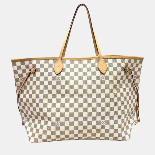 Louis Vuitton Damier Azur Canvas White Neverfull Gm Tote Bag - Louis Vuitton - Modalova