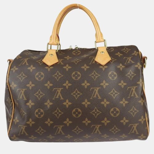 Louis Vuitton Monogram Canvas Leather Brown Speedy 30 Bandouliere Handbag - Louis Vuitton - Modalova