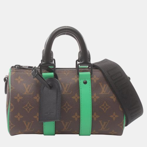 Louis Vuitton Coated Canvas Leather Monogram Macassar Brown Black Green Keepall Bandouliere 25 Handbag - Louis Vuitton - Modalova