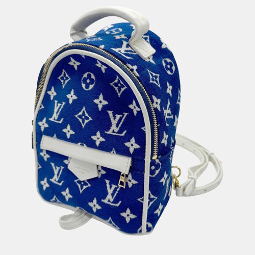 Louis Vuitton Leather Blue White Gold Monogram Jacquard Velvet Palm Springs MINI Backpack - Louis Vuitton - Modalova