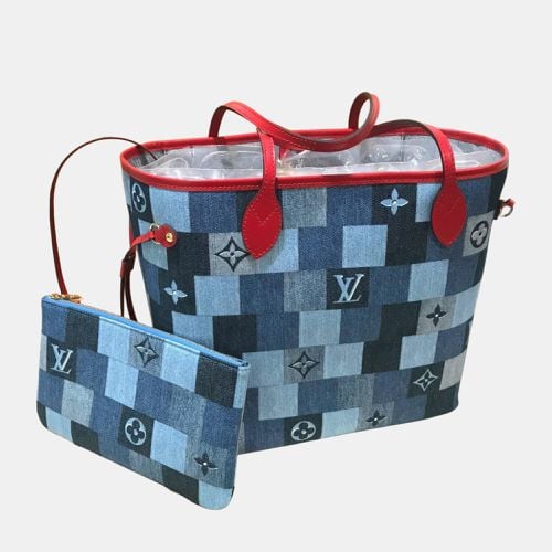 Louis Vuitton Monogram Denim Blue Square Patchrk Neverfull MM Shoulder Bag - Louis Vuitton - Modalova