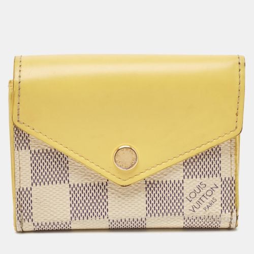 Louis Vuitton Jaune Pale Leather and Damier Azur Canvas Zoe Wallet - Louis Vuitton - Modalova