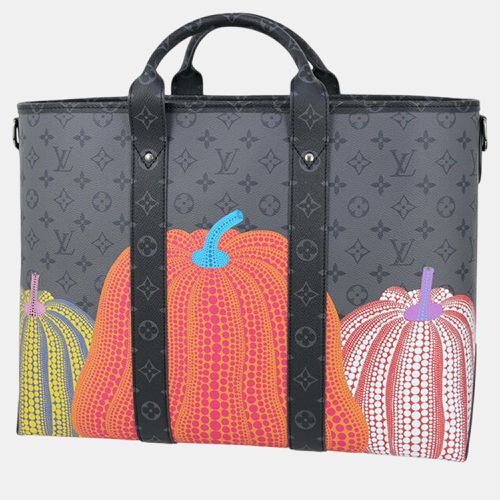 Louis Vuitton Black/Grey Yayoi Kusama Monogram Eclipse Reverse Pumpkin Weekend Tote - Louis Vuitton - Modalova