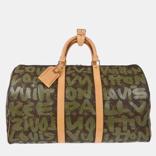 Louis Vuitton Khaki Monogram Graffiti Keepall 50 Duffle bag - Louis Vuitton - Modalova