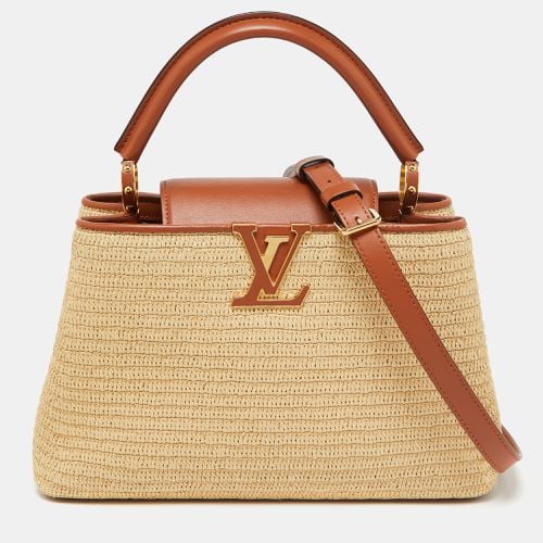 Louis Vuitton Raffia and Leather Trim Capucines MM Bag - Louis Vuitton - Modalova