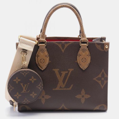 Coated Canvas Monogram Reverse Beige On the Go PM Handbag - Louis Vuitton - Modalova