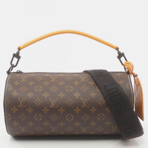 Louis Vuitton Coated Canvas Leather Brown Orange Soft Polochon MM Handbag - Louis Vuitton - Modalova