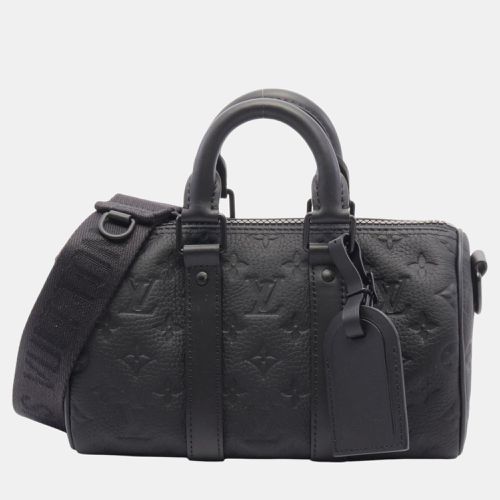 Louis Vuitton Black Leather Taurillon Monogram Keepall Bandouliere 25 Noir Handbag - Louis Vuitton - Modalova