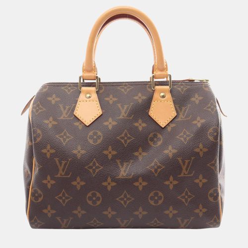 Louis Vuitton Coated Canvas Leather Monogram Brown Speedy 25 Handbag - Louis Vuitton - Modalova