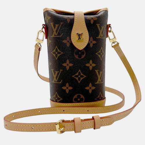 Louis Vuitton Canvas Brown Gold Monogram Fold Me Pouch Shoulder Bag - Louis Vuitton - Modalova