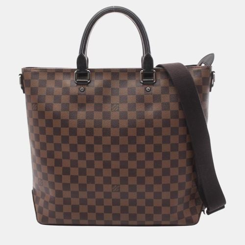 Louis Vuitton Coated Canvas Leather Brown Jake Damier Ebene Tote Bag - Louis Vuitton - Modalova