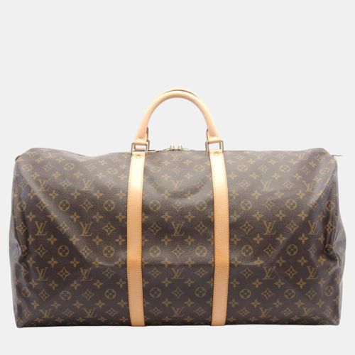 Coated Canvas Leather Monogram Keepall 60 Monogram Boston Bag - Louis Vuitton - Modalova