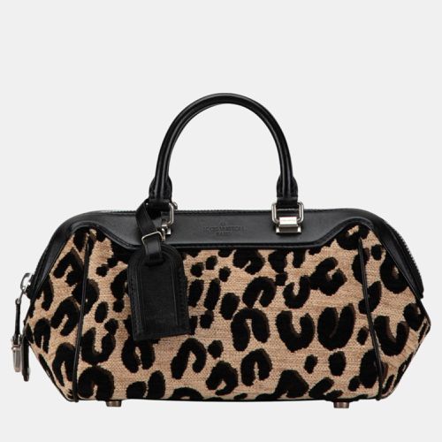 Louis Vuitton Beige Black Leather Jacquard Canvas Leopard Baby Handbag - Louis Vuitton - Modalova