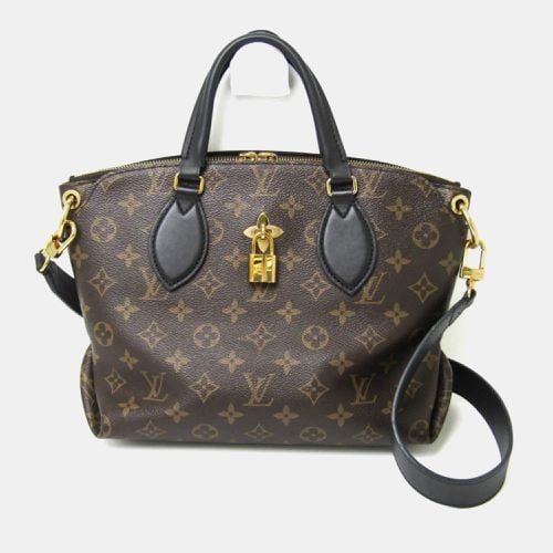 Louis Vuitton Black Brown Monogram Flower Zip Tote MM Handbag - Louis Vuitton - Modalova