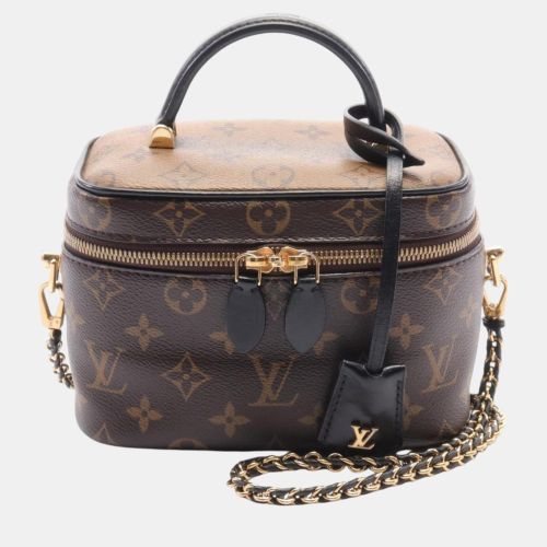 Louis Vuitton Coated Canvas Leather Monogram Reverse Brown Black Vanity Nv Pm Handbag - Louis Vuitton - Modalova