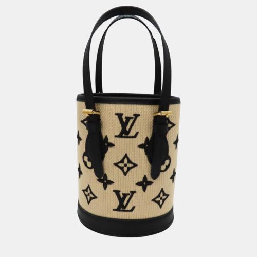 Louis Vuitton Black Beige Canvas Nano Bucket Bag - Louis Vuitton - Modalova