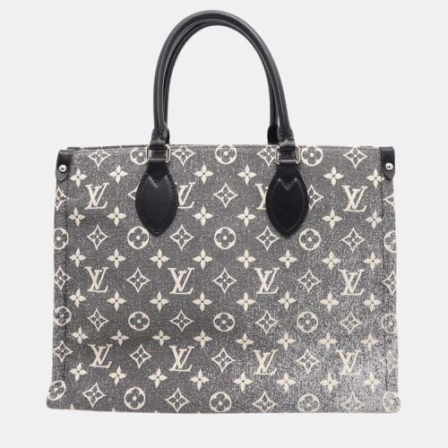 Noir/White Monogram Jacquard Denim Onthego bag Size Mm - Louis Vuitton - Modalova