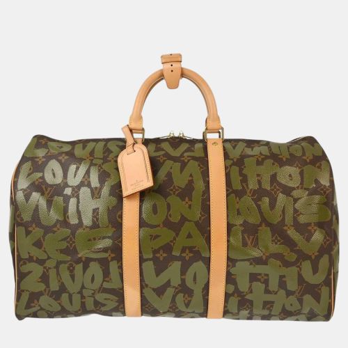 Stephen Sprouse Monogram Graffiti Keepall 50 Khaki Monogram Canvas Duffle Bag - Louis Vuitton - Modalova