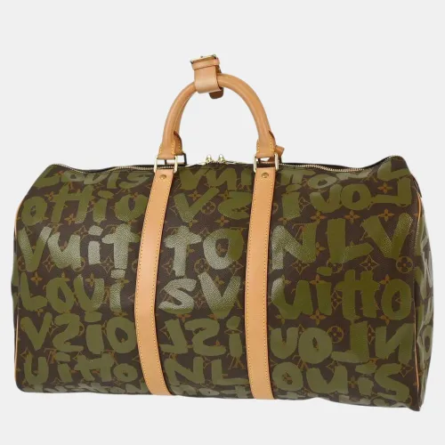 Stephen Sprouse Monogram Graffiti Keepall 50 Khaki Monogram Canvas Duffle Bag - Louis Vuitton - Modalova
