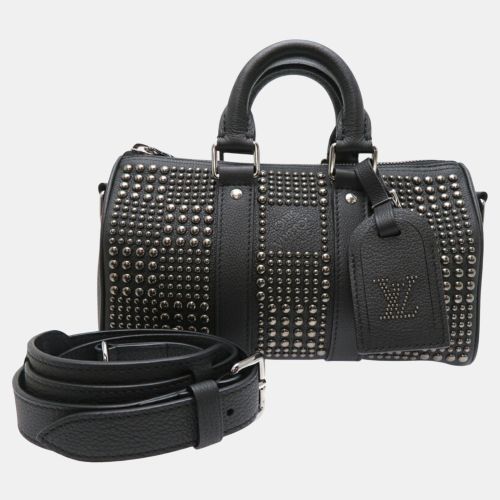 Louis Vuitton Leather Noir Black Keepall Bandouliere 25 Handbag - Louis Vuitton - Modalova