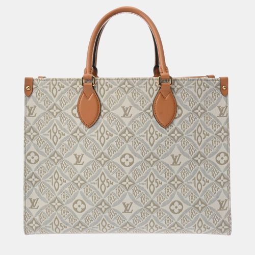 Ecru/Camel Monogram Jacquard On The Go Mm Handbag - Louis Vuitton - Modalova