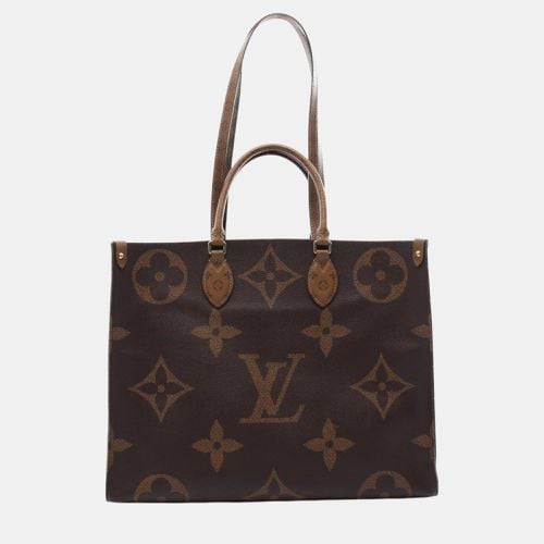 Coated Canvas Monogram Giant Reverse Brown On The Go Gm Tote Bag - Louis Vuitton - Modalova