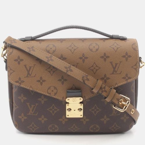 Louis Vuitton Coated Canvas Leather Brown Black Pochette Metis Mm Monogram Reverse Handbag - Louis Vuitton - Modalova